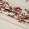 1 Yard Brushed Stretch Cotton Twill Print Cranberry Red and White Floral Border Stripes Sanctuary Sketch